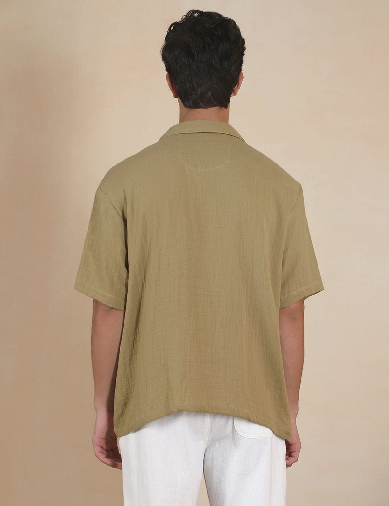 fyltr Men's Half Sleeve Solid Shirt - 100% Cotton | Regular Fit | Camp Collar | Casual Shirts for Men - Image 3